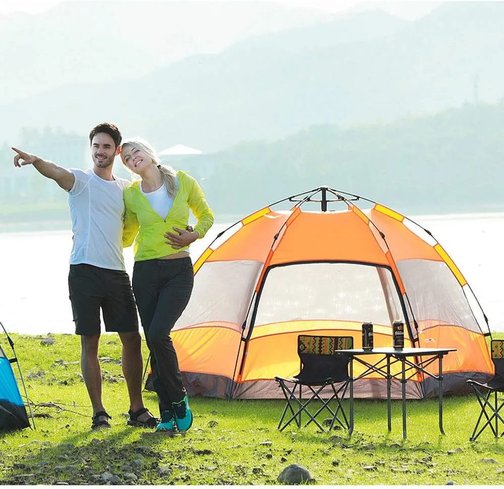 Instant Pop Up Camping Tent 5-6 Person Waterproof Windproof Easy Setup Tent for Outdoor Beach Backpacking Hiking