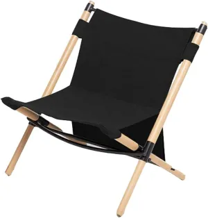 IRYZE Outdoor Chair Folding Camping Chair Folding Chair Outdoor Break Solid Wood Recliner Folding Canvas Seat Stool for Outdoor Pool Leisure Beach Lounge Camping Chair Foldable Chair (Color : B)