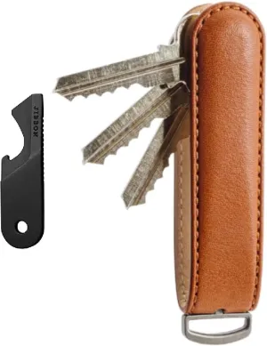 Jibbon Italian Premium Leather Key Organizer & Multifunctional EDC Keychain Multitool