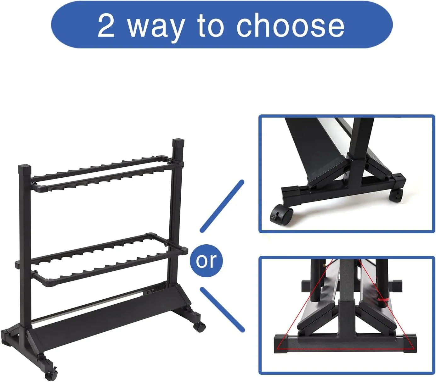JOYWAVE Fishing Rod Holders,Aluminium Fishing Pole Holders,Portable Fishing Rod Rack,Holds Up to 24 Rods,Portable Wheels