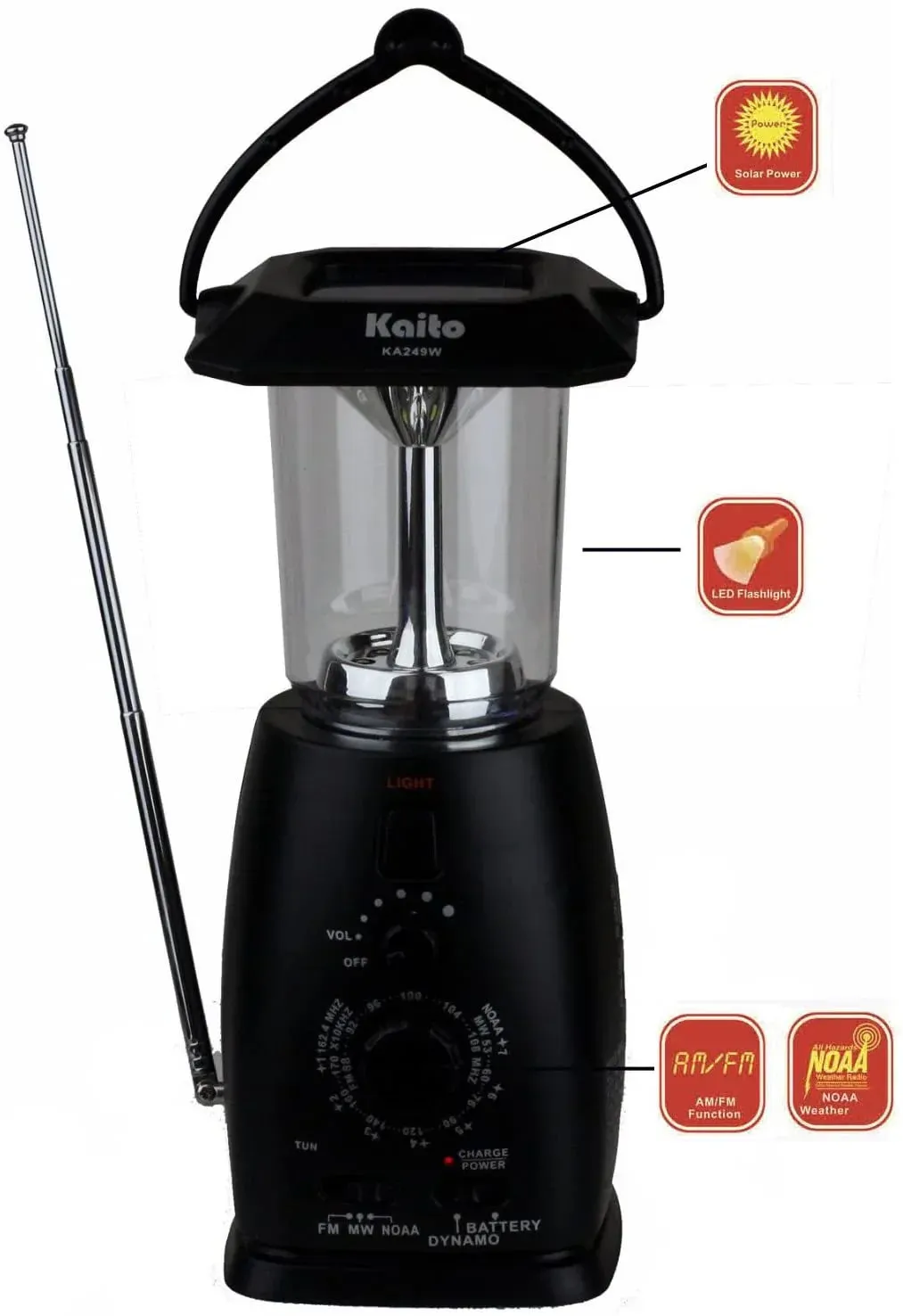 Kaito KA249W Crank Lantern & NOAA Weather Radio