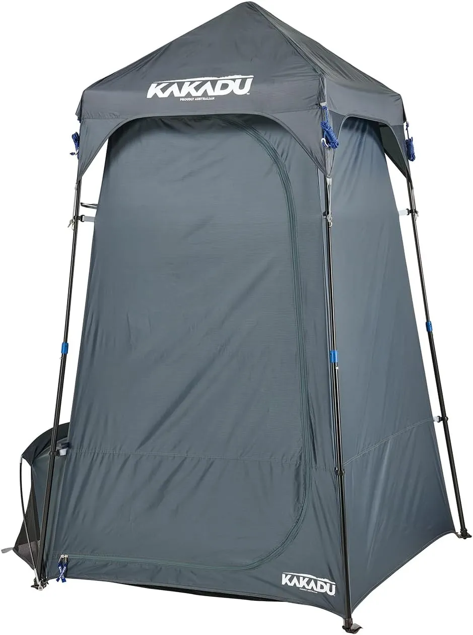 Kakadu Outback Shower Tent, Portable Privacy Tent, Outdoor Camping Toilet Tent, Changing Room, Sturdy, Easy Setup - with LED Light, Carry Bag, Towel Rod