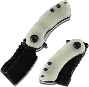 KANSEPT Mini Korvid Cleaver Mini Pocket Knife for Men 1.45''154CM Blade,Jade G10 Handle,EDC Folding Knife Box Opener, Best Gift for Men and Women T3030A4