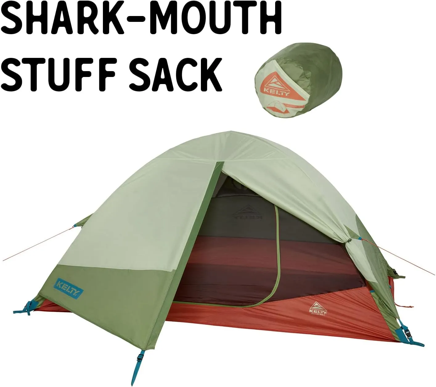 Kelty Tents Kelty Discovery Trail Backpacking Tent, Lightweight and Easy to Setup Backpacking Shelter with 2 Aluminum Poles, Single Door Single Vestibule, Stuff Sack Included