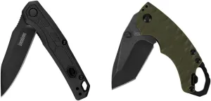Kershaw Appa Folding Tactical Pocket Knife, SpeedSafe Opening, 2.75 inch Black Blade and Handle, Small, Lightweight Every Day Carry