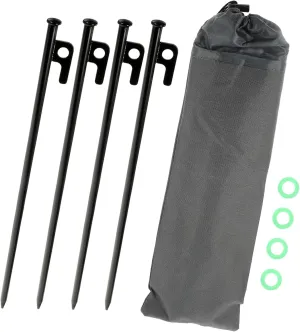 KESYOO Stainless Steel Tent Pegs Set 9 Pcs Camping Stakes Sharp Tips for Windproof Canopy Tent