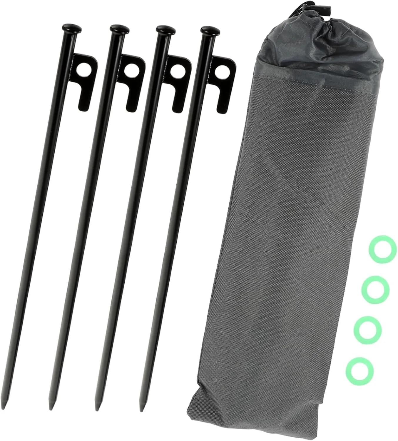KESYOO Stainless Steel Tent Pegs Set 9 Pcs Camping Stakes Sharp Tips for Windproof Canopy Tent