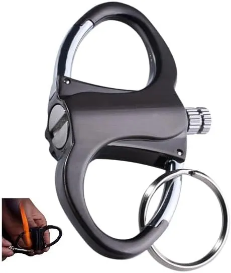 Keychain for Men with Bottle Opener and Lighter - Reusable Waterproof Fire Stick Set, Outdoor Survival Gear, Emergency Igniter, Metal Keychain Gift(2pc)