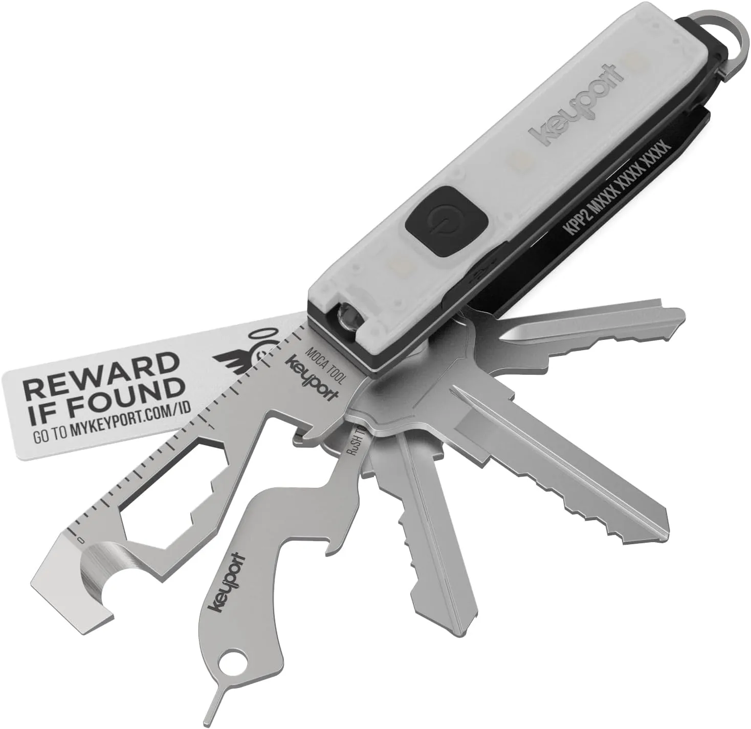 Keyport Pivot 2.0 Essential Plus Kit - Premium Key Organizer   Keychain Flashlight   Bottle Opener Multitool   Lost & Found ALL-IN-ONE | Modern Key Holder | Multi-Tool Keychain | Aluminum (Black)