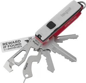 Keyport Pivot 2.0 Essential Plus Kit - Premium Key Organizer   Keychain Flashlight   Bottle Opener Multitool   Lost & Found ALL-IN-ONE | Modern Key Holder | Multi-Tool Keychain | Aluminum (Red)