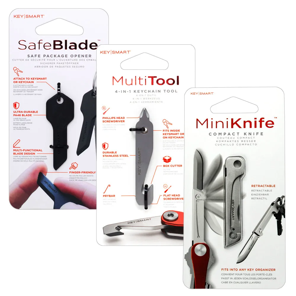 KeySmart Mini Safeblade, SafeBlade, MultiTool 5-in-1 Accessory 3 Pack
