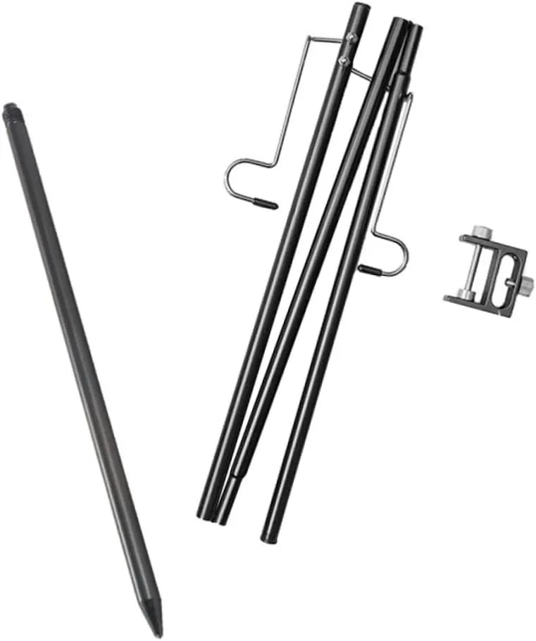 KICHOUSE Outdoor Multifunctional Camping Light Aluminum Alloy Folding Lamp Pole Tent Lamp Hanger Black