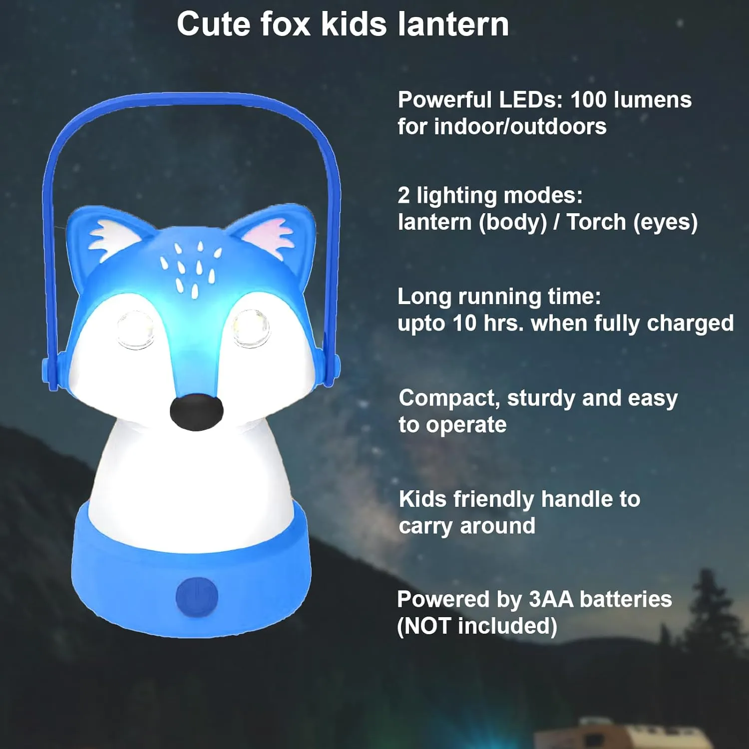 Kids Camping Essentials – Fox LED Kids Lantern and Rechargeable Kids Headlamp Set | Multiple Purposes Kids Nightlight/Flashlight Toys – Great Holiday, Halloween N Birthday Gifts for Toddlers and Kids