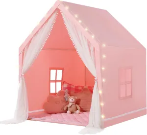 Kids Tent Indoor for Toddlers: with Mat, Star Lights - Kids Playhouse Indoor for Toddler - Tent for Kids Teepee Tent for Inside Girls Boys Play House Birthday Gift Playroom Toys