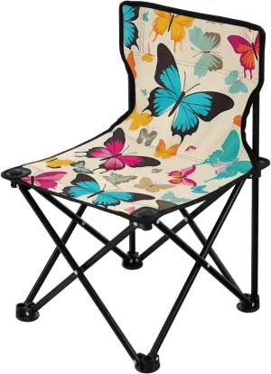 Kigai Folding Camping Chair Heavy Duty Chair Ultralight Compact Portable Beach Chair for Outdoor Camp, Hiking, Travel, Beach, Sporting Event and Picnic, Butterflies