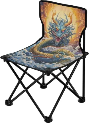 Kigai Folding Camping Chair Heavy Duty Chair Ultralight Compact Portable Beach Chair for Outdoor Camp, Hiking, Travel, Beach, Sporting Event and Picnic, Chinese Dragon