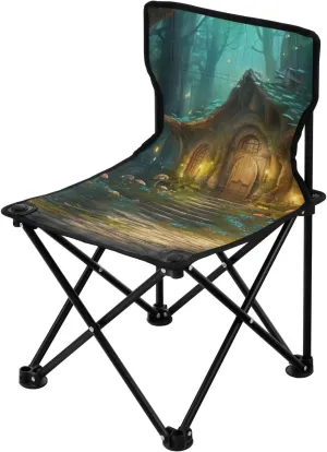 Kigai Folding Camping Chair Heavy Duty Chair Ultralight Compact Portable Beach Chair for Outdoor Camp, Hiking, Travel, Beach, Sporting Event and Picnic, Hut in Forest