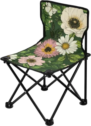 Kigai Folding Camping Chair Heavy Duty Chair Ultralight Compact Portable Beach Chair for Outdoor Camp, Hiking, Travel, Beach, Sporting Event and Picnic, Vintage Daisy