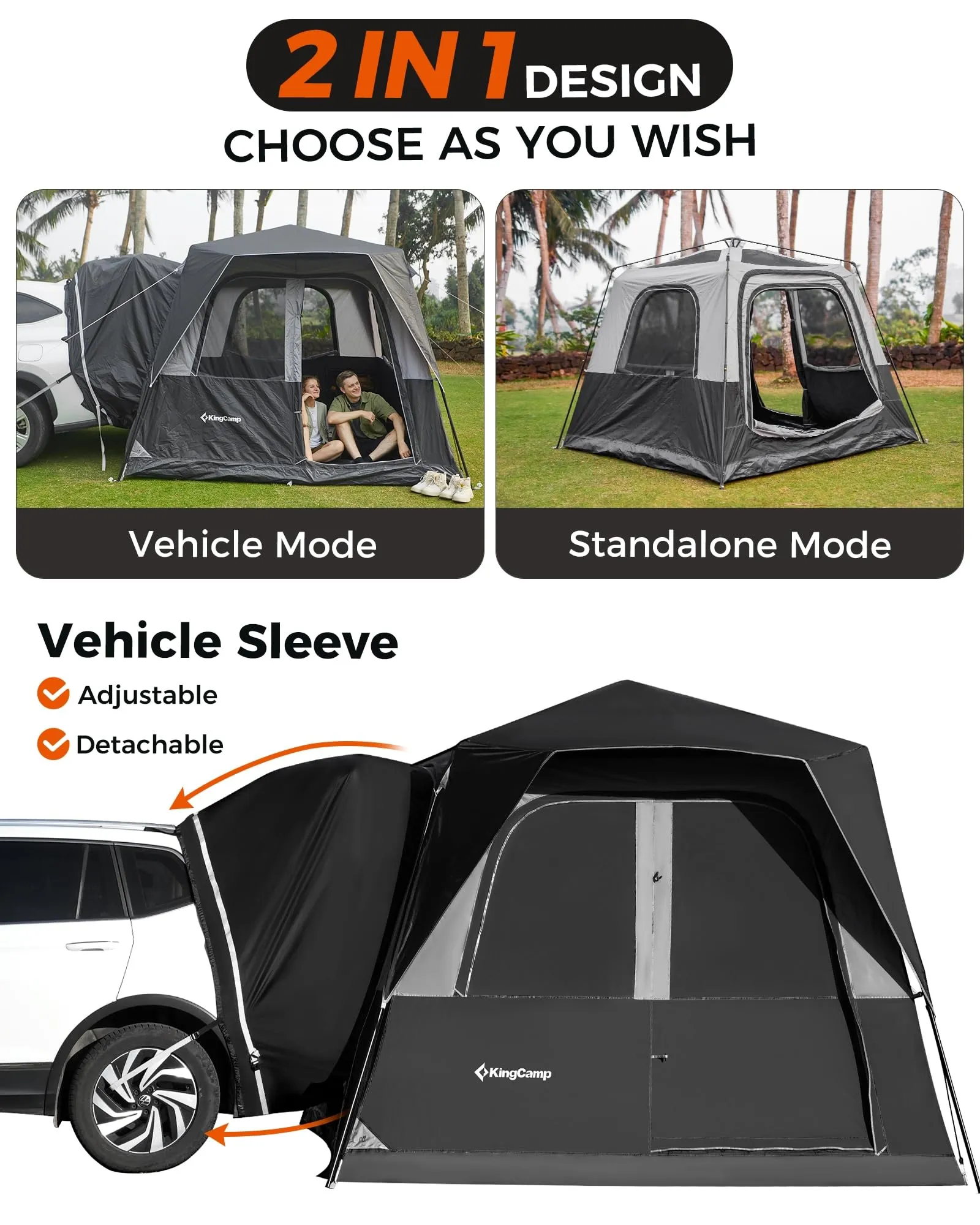 KingCamp BOUNDLESS X3 SUV Tent with Movie Screen