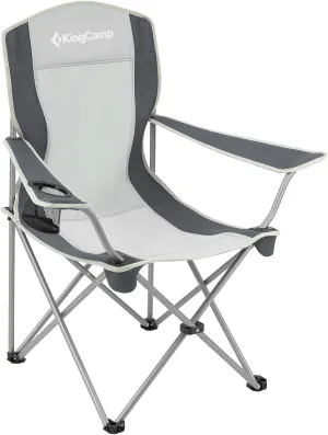KingCamp Camping Chair Folding Lightweight Padded Quad Rod Portable Chair with Mesh Cup Holder for Outdoor, Hiking, Fishing, Picnic, with Carry Bag