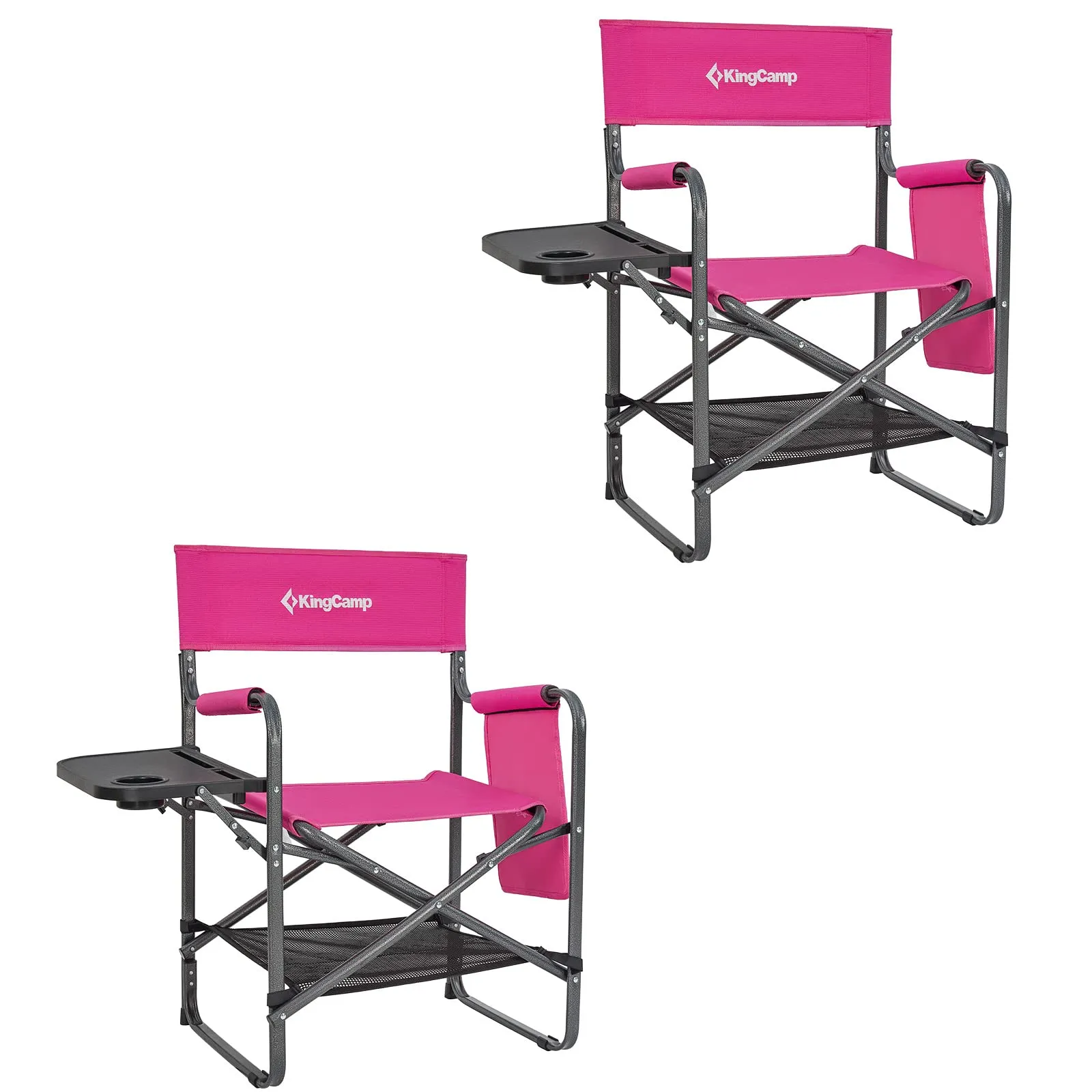 KingCamp Camping Directors Chairs with Side Table and Storage Pockets