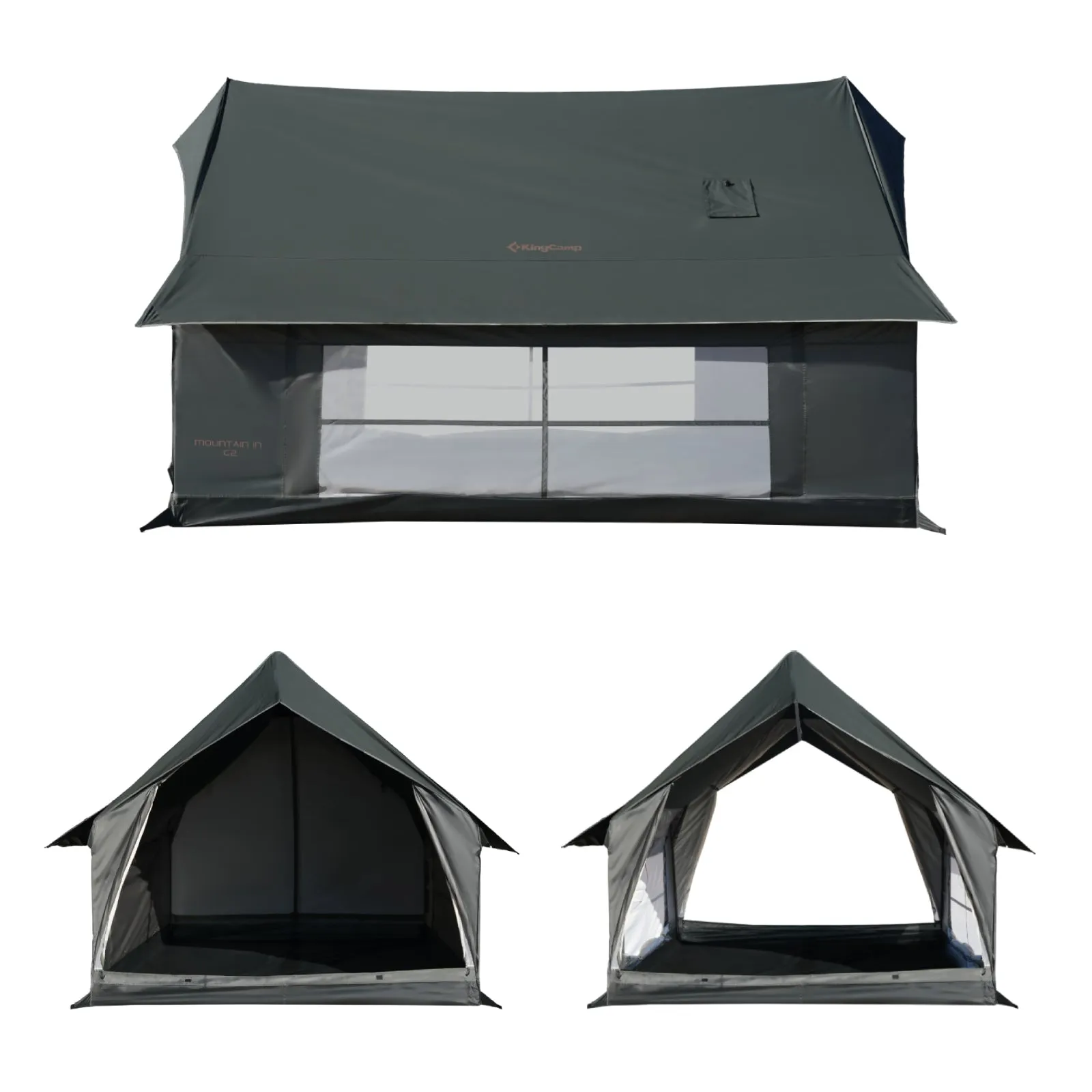KingCamp MOUNTAIN IN C2 Canvas Cabin Tent with Stove Jack 8' x 11'