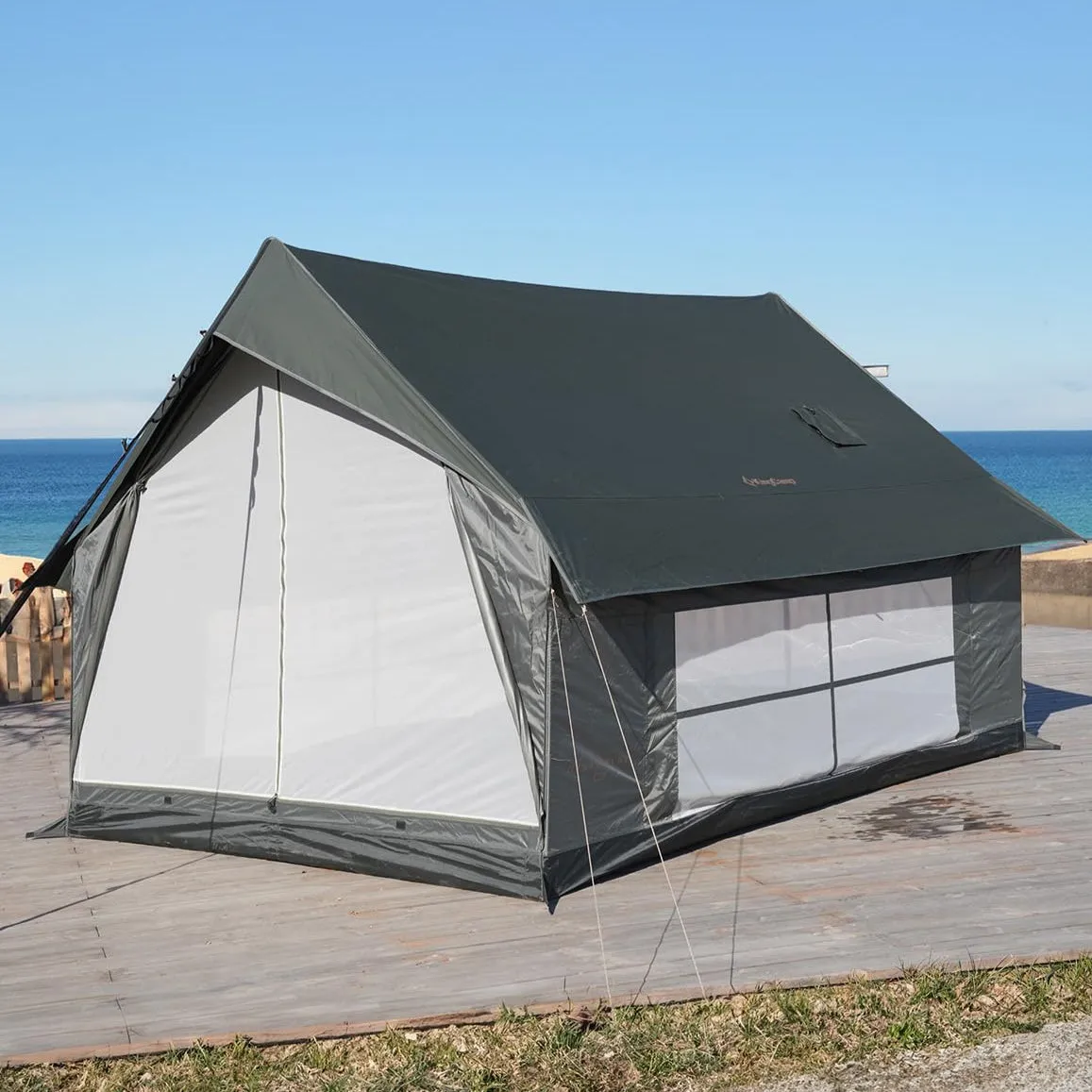 KingCamp MOUNTAIN IN C2 Canvas Cabin Tent with Stove Jack 8' x 11'