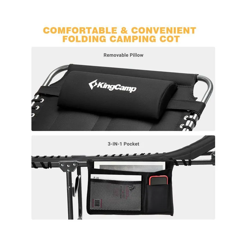 KingCamp Oversize Padded Folding Chaise Lounge Chair