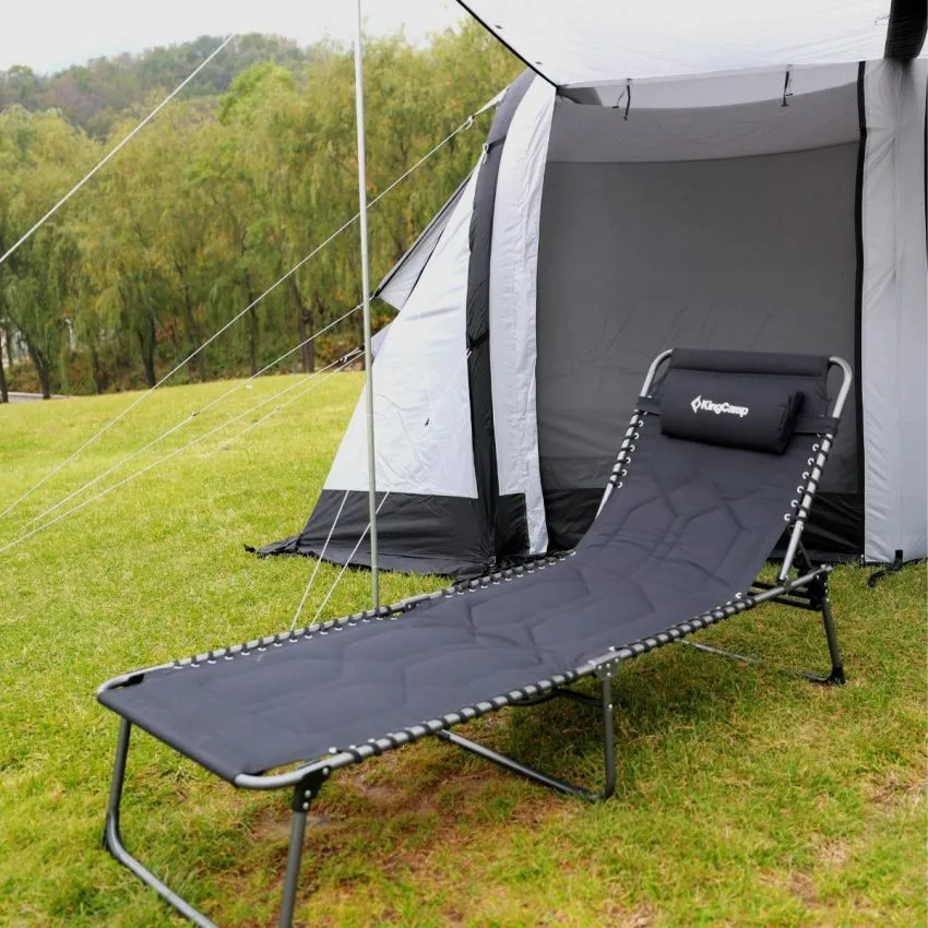 KingCamp Oversize Padded Folding Chaise Lounge Chair