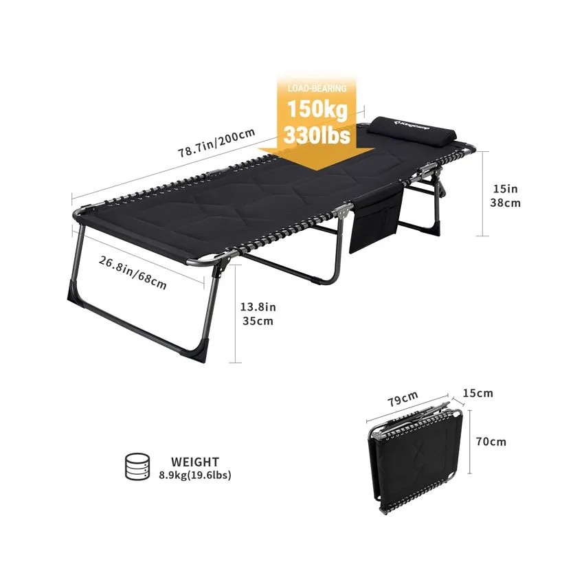 KingCamp Oversize Padded Folding Chaise Lounge Chair