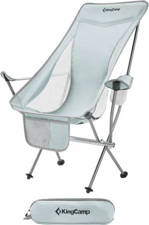 KingCamp Ultralight High Back Folding Camping Chairs Adults with Armrest, Upgrade All-Aluminum Alloy Bracket, Lightweight Camping Chair Camp Compact Portable Outdoors with Carry Bag