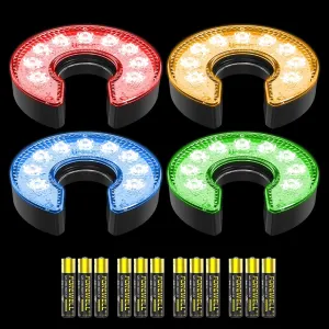 KINGTOP LED Golf Hole Light with Anti-Glare Lens - Battery Operated, Glow in The Dark Putting Cup Lights, Ideal for Night Golf, Backyard Practice Putting Green & Golf Parties