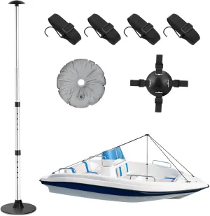 KOMCLUB Pontoon Boat Cover Support System Adjustable Boat Cover Support Poles for Extension Telescopic Support Pole Height of 22.4”-51.2” Poles for Boat Cover with Webbing Strap Weight Bag, SBT-07