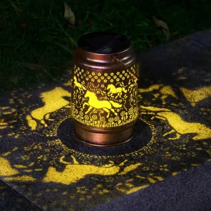 kyoryuger Horse Solar Lanterns Gifts for Women Mom Grandma Horse Lovers Birthaday Outdoor Metal Decorative Lanterns for Yard Patio Lawn Solar Garden Decor