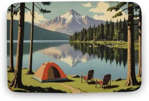 Lakeside Camping Bathroom Rugs Non Slip Washable Bath Mats Rugs for Bathroom Floor Soft Absorbent Farmhouse Carpet for Bathroom Shower Tub 16"x24"