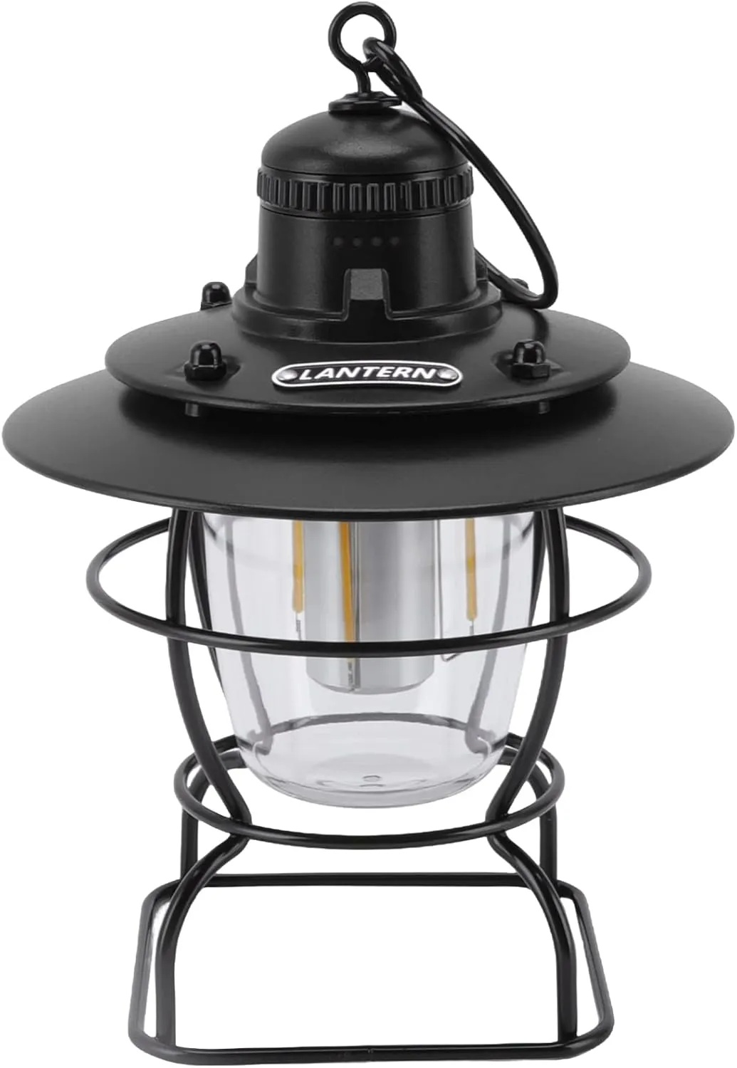 Lantern, Reable Lantern Multifunctional Outdoor Portable with LED Indicators Reable Lamp for Camping (All Black)
