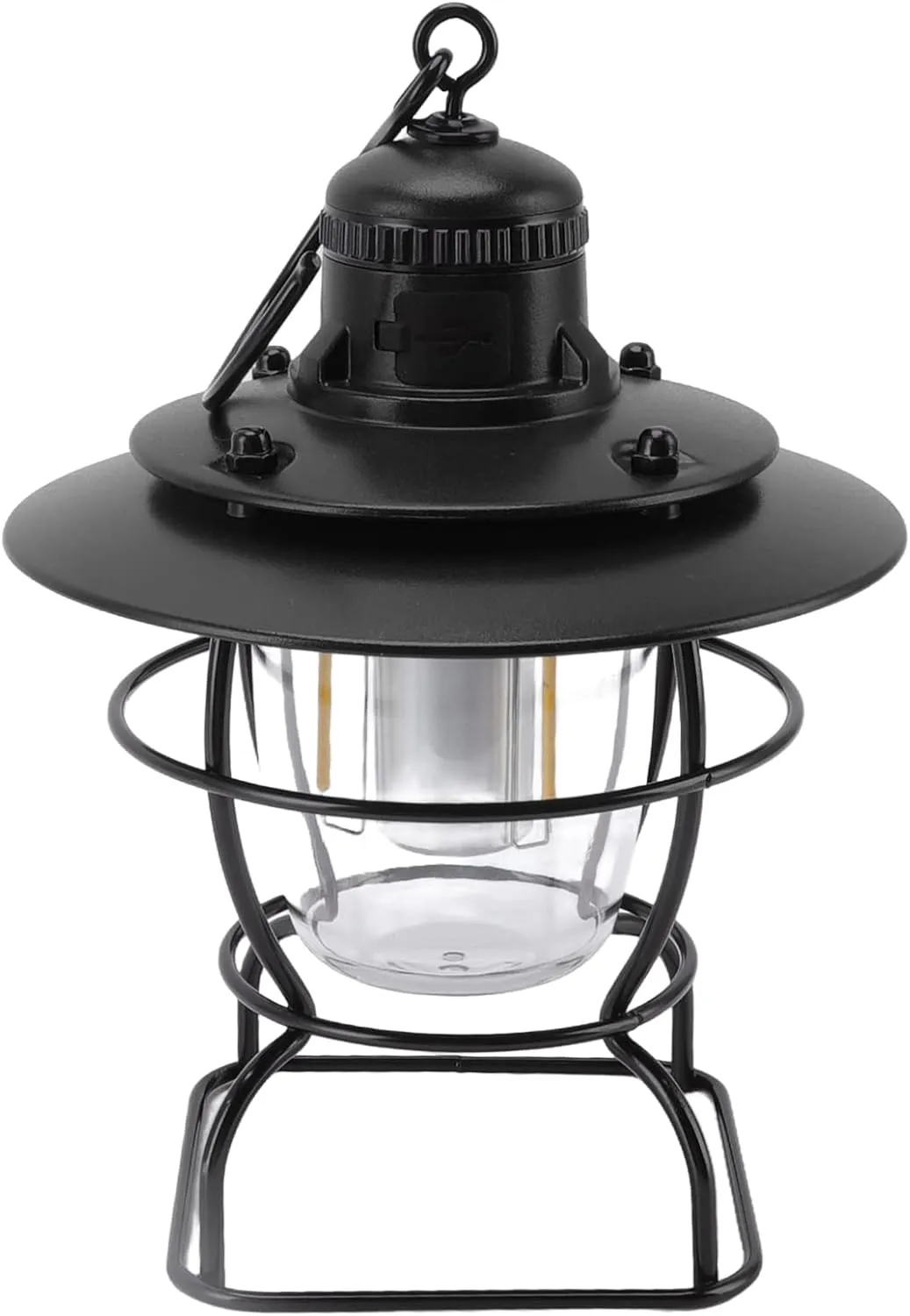 Lantern, Reable Lantern Multifunctional Outdoor Portable with LED Indicators Reable Lamp for Camping (All Black)