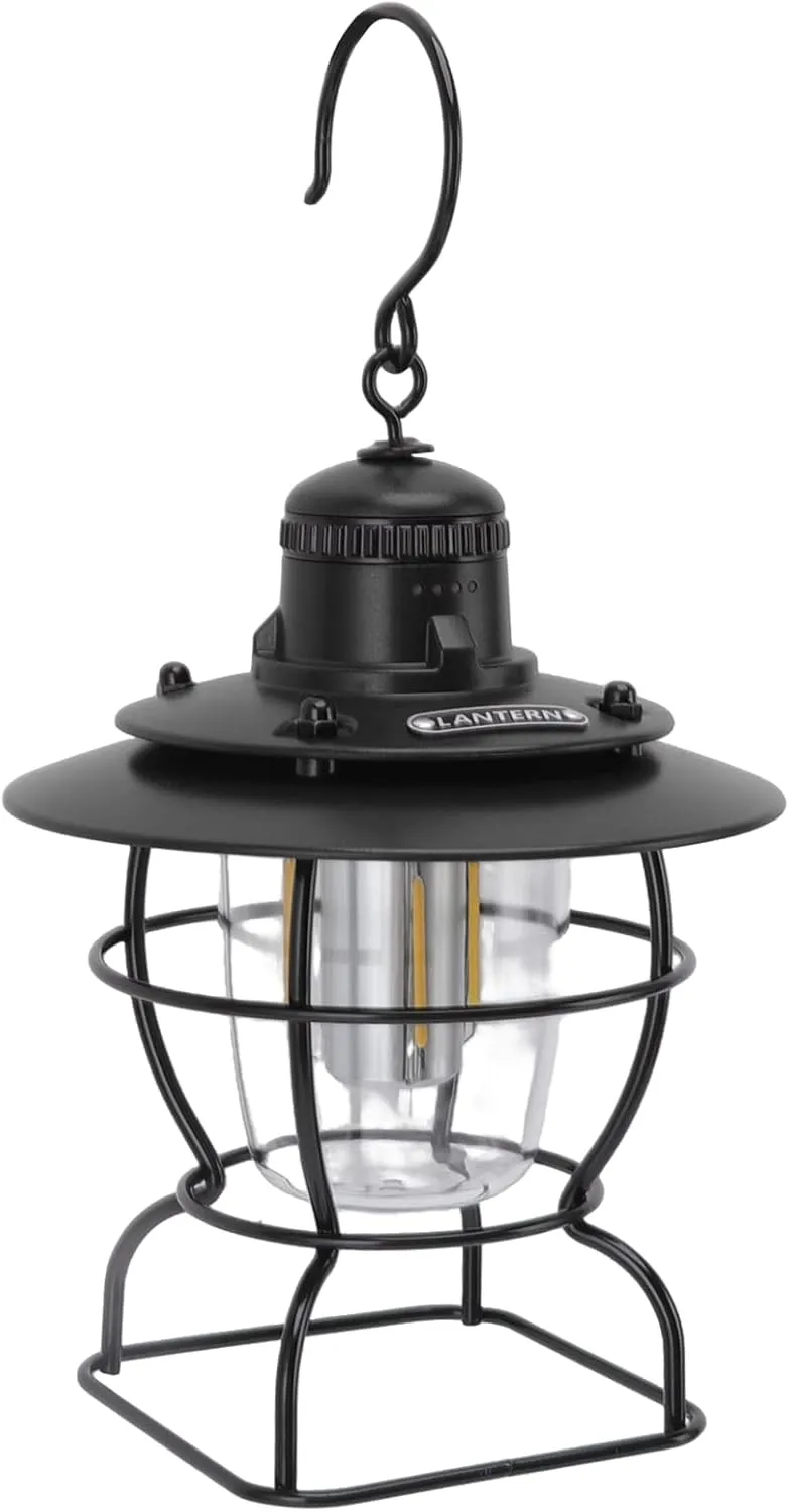 Lantern, Reable Lantern Multifunctional Outdoor Portable with LED Indicators Reable Lamp for Camping (All Black)