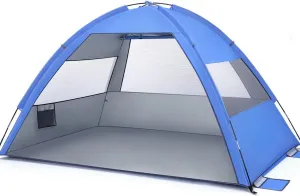 Large Folding Beach Tent Portable Sun Shade Tent for Family Uv Easy Setup for Camping and Hiking Accommodates People