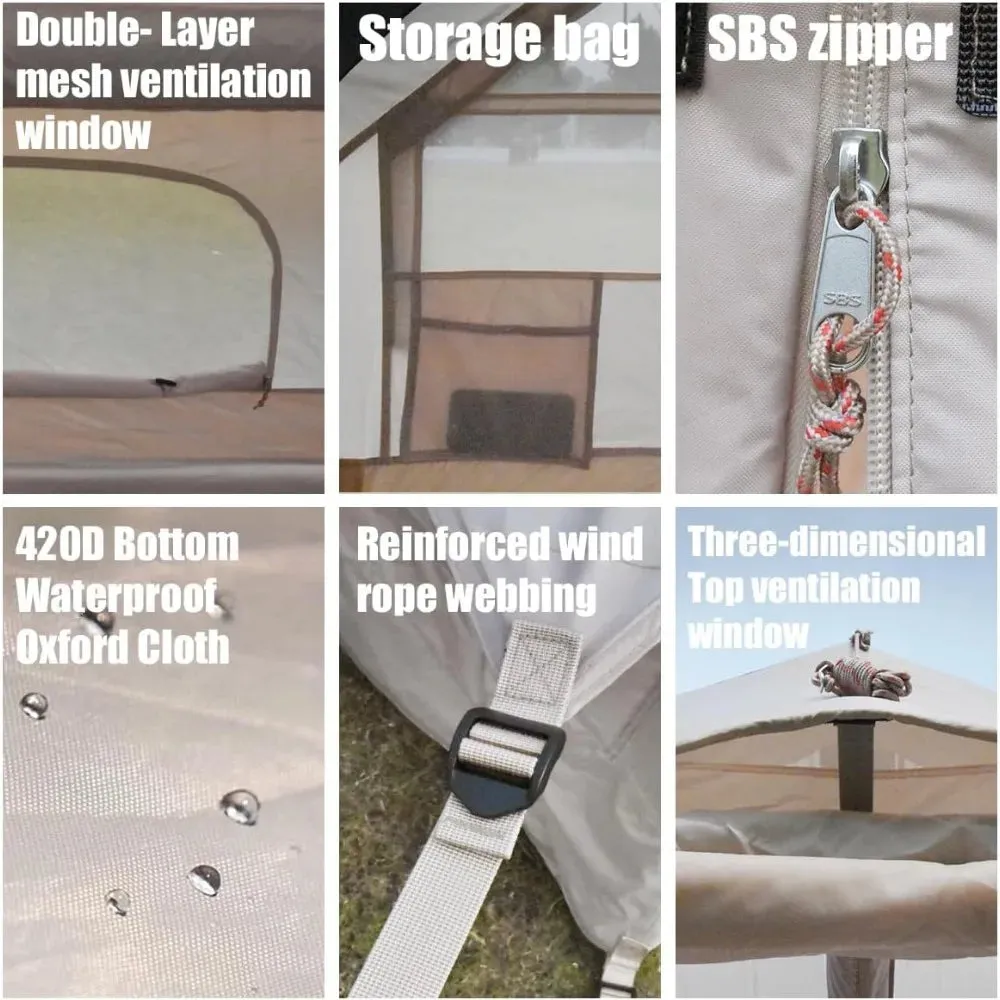Large Inflatable Camping Tent with Easy-Pitch Setup and Double Mesh Windows