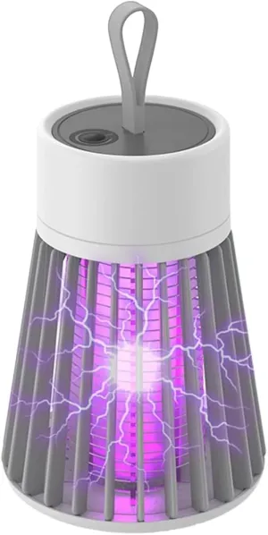 Latino Zap MATA Mosquitos,Latino Zap 2 in 1 Portable Camping Lantern,with USB Charging & Noiseless Operation,Waterproof for Garden, Picnic, Travel (Grey)