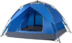Layer Automatic Instant Setup Camping Tent for 3-4 Person, Waterproof, Foldable Family Tent for Hiking, Travel & Outdoor Activities