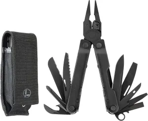 LEATHERMAN, Rebar Multitool with Premium Replaceable Wire Cutters and Saw, Black with MOLLE Sheath