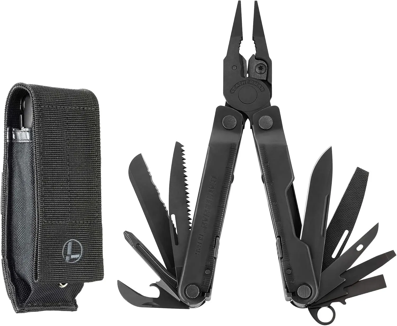 LEATHERMAN, Rebar Multitool with Premium Replaceable Wire Cutters and Saw, Black with MOLLE Sheath