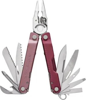 LEATHERMAN, Rebar Multitool with Premium Replaceable Wire Cutters and Saw, Heathered Cranberry with Nylon Sheath
