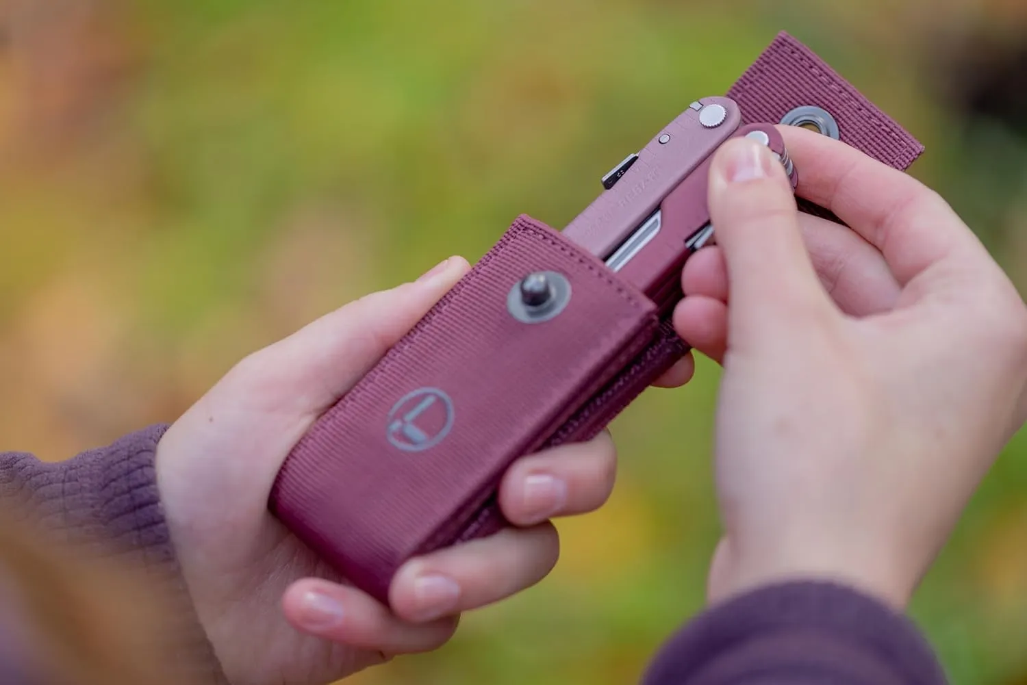 LEATHERMAN, Rebar Multitool with Premium Replaceable Wire Cutters and Saw, Heathered Cranberry with Nylon Sheath