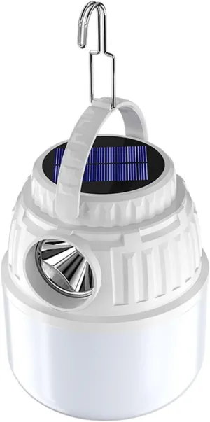 LED Camping Lantern, High Brightness Emergency Camping Lamp Portable Tent Light with Flashlight Rechargeable and Solar or Plug for Hurricane, Power Outages, Camping (Type C and Solar Charging)