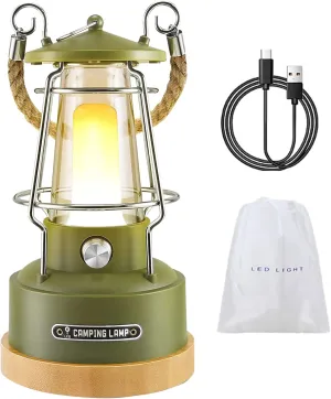 LED Camping Lantern, Rechargeable LED Lights Portable LED Battery Powered Lantern Vintage Portable Camping Lights & Lanterns for Power Outages Hurricane Emergency Fishing Home and More