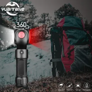 Led Flashlight 360 Degree T6 COB lantern 8000LM Waterproof Red White Light Magnet LED Torch Outdoor use 18650 or 26650 battery