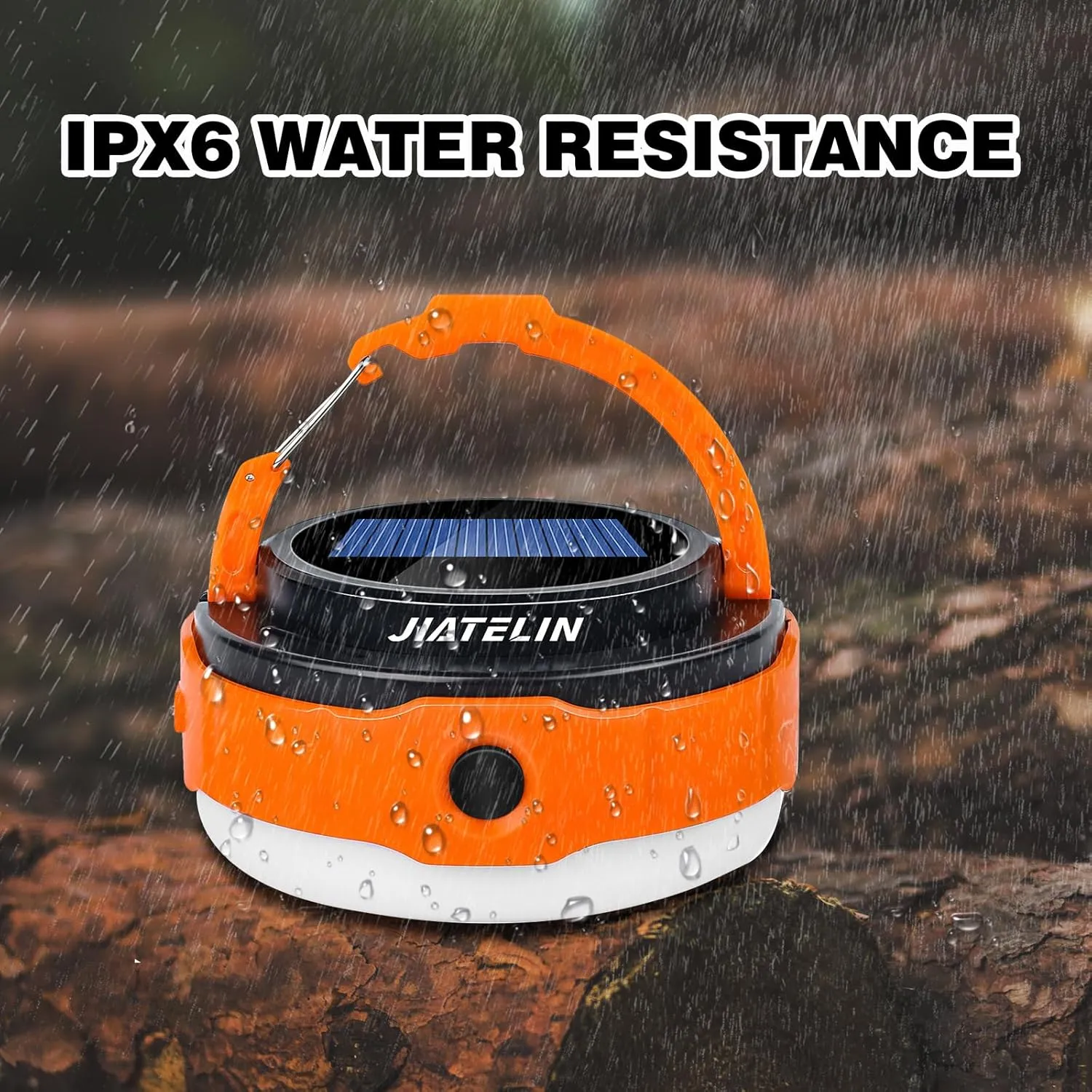 LED Rechargeable Camping Latern -Blue/Orange Solar Power Tent Light with 7 Light Modes, Power Bank, USB Charger Outdoor, Hiking, Home and Powered Emergency Failure Hurricane Hanging (Orange)